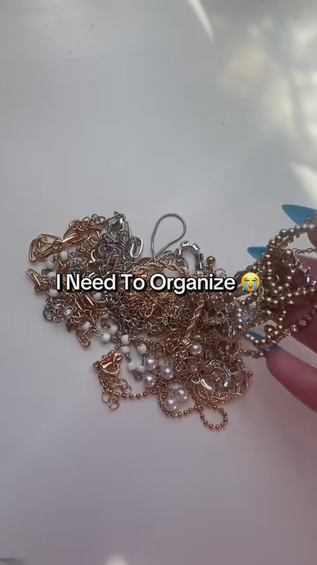 Tangled Pile of bracelets and then organized into a jewelry orgnizer